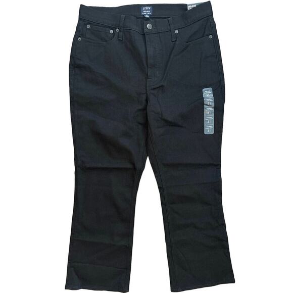 NWT J.Crew Mid Rise Flare Crop Jean In Black Size 31 - Picture 2 of 6
